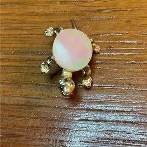Vintage Mother of Pearl Style Turtle Brooch